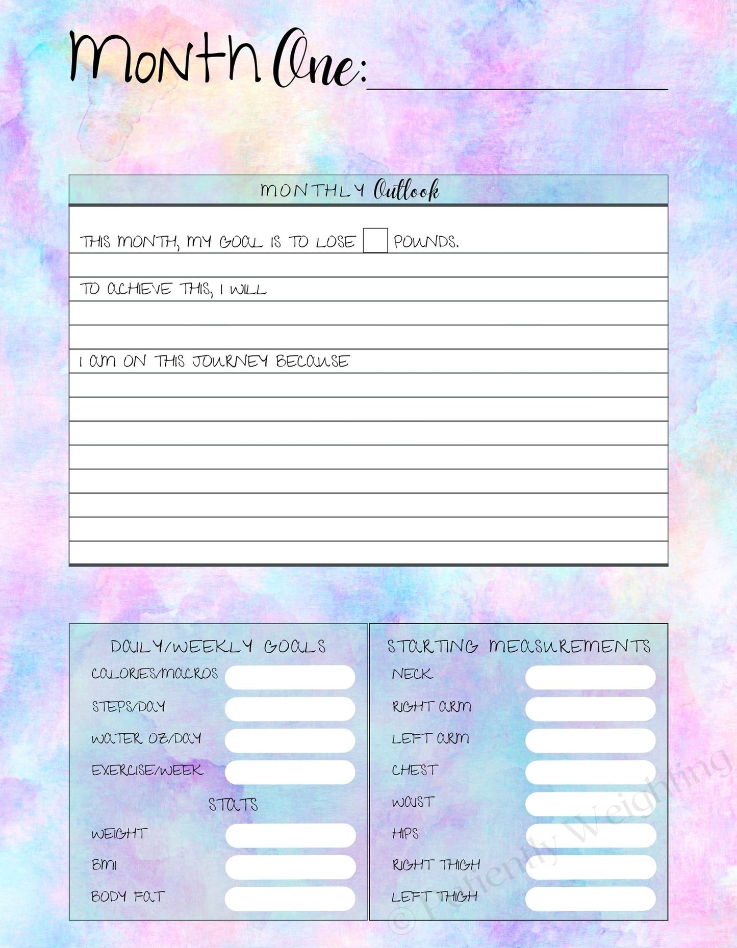 3 Month Undated Premium Weight Loss Journal