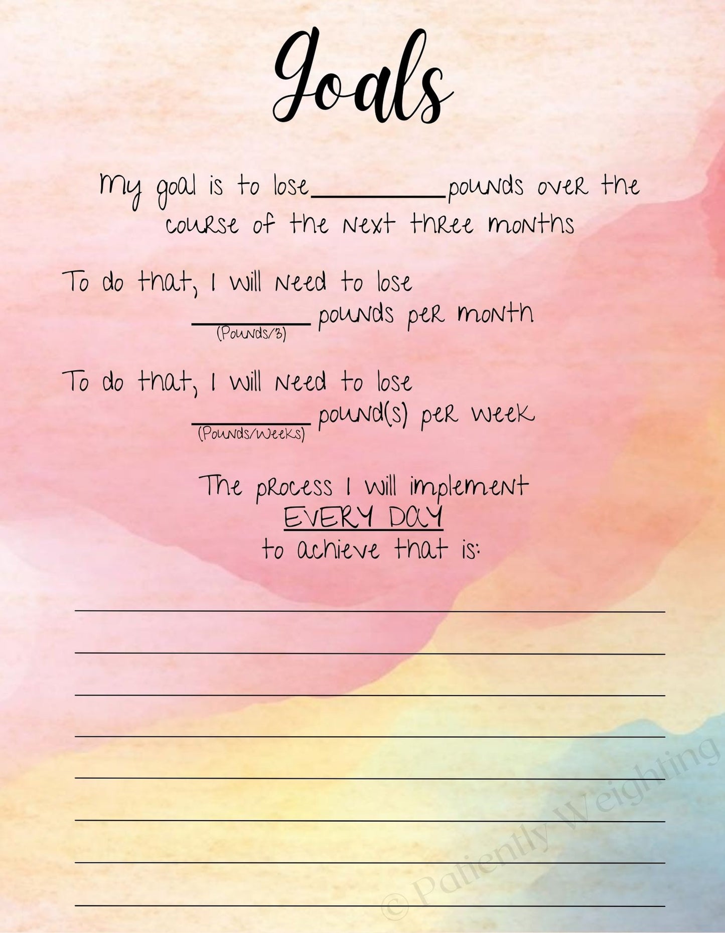 3 Month Undated Premium Weight Loss Journal
